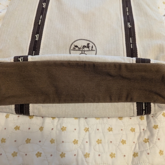 Handmade bag from Hermes dust bag and ribbons with cotton lining - Picture 4 of 14